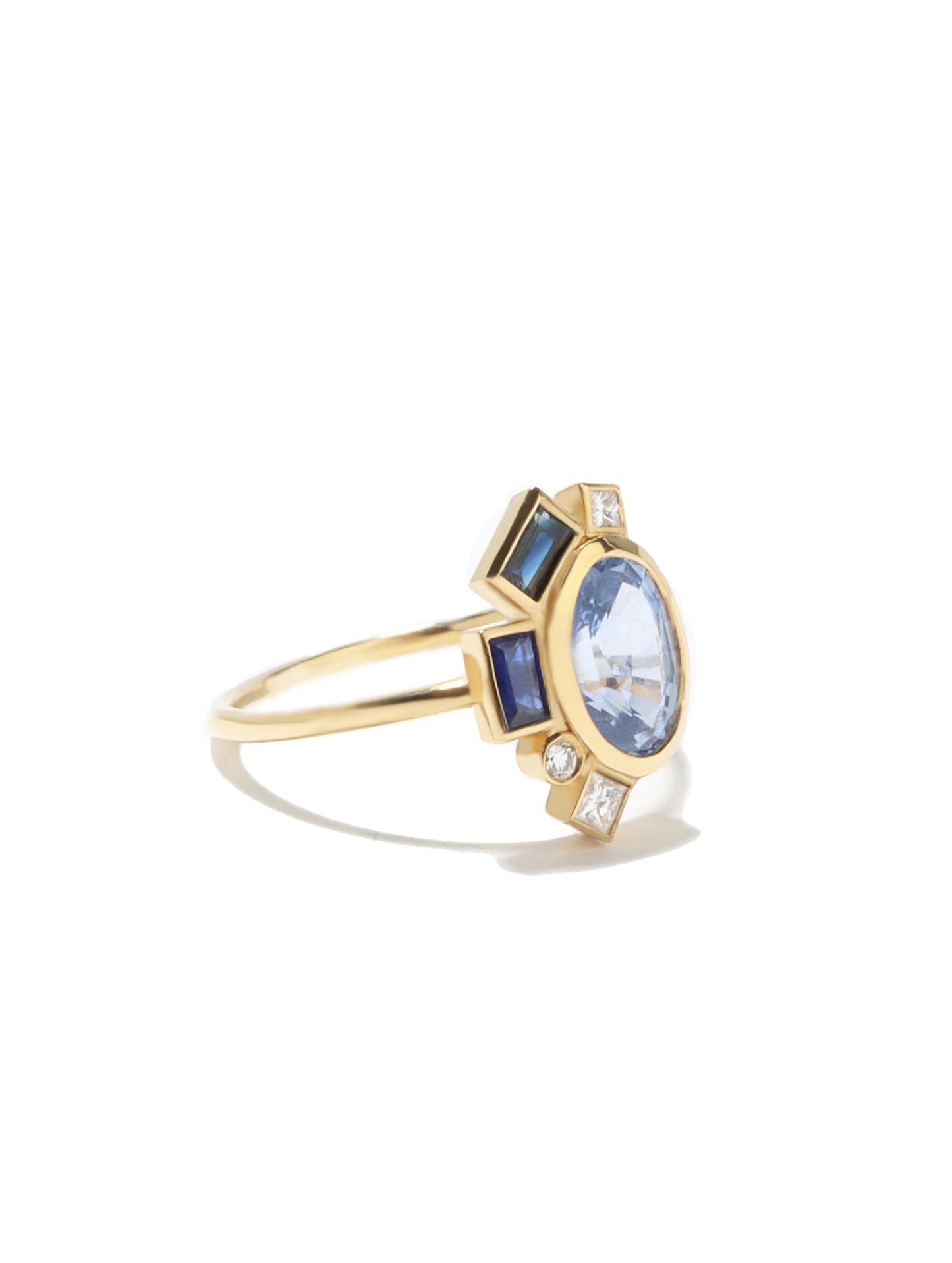 Movement No. 1 — Bauhaus Aether Blue Sapphire Ring