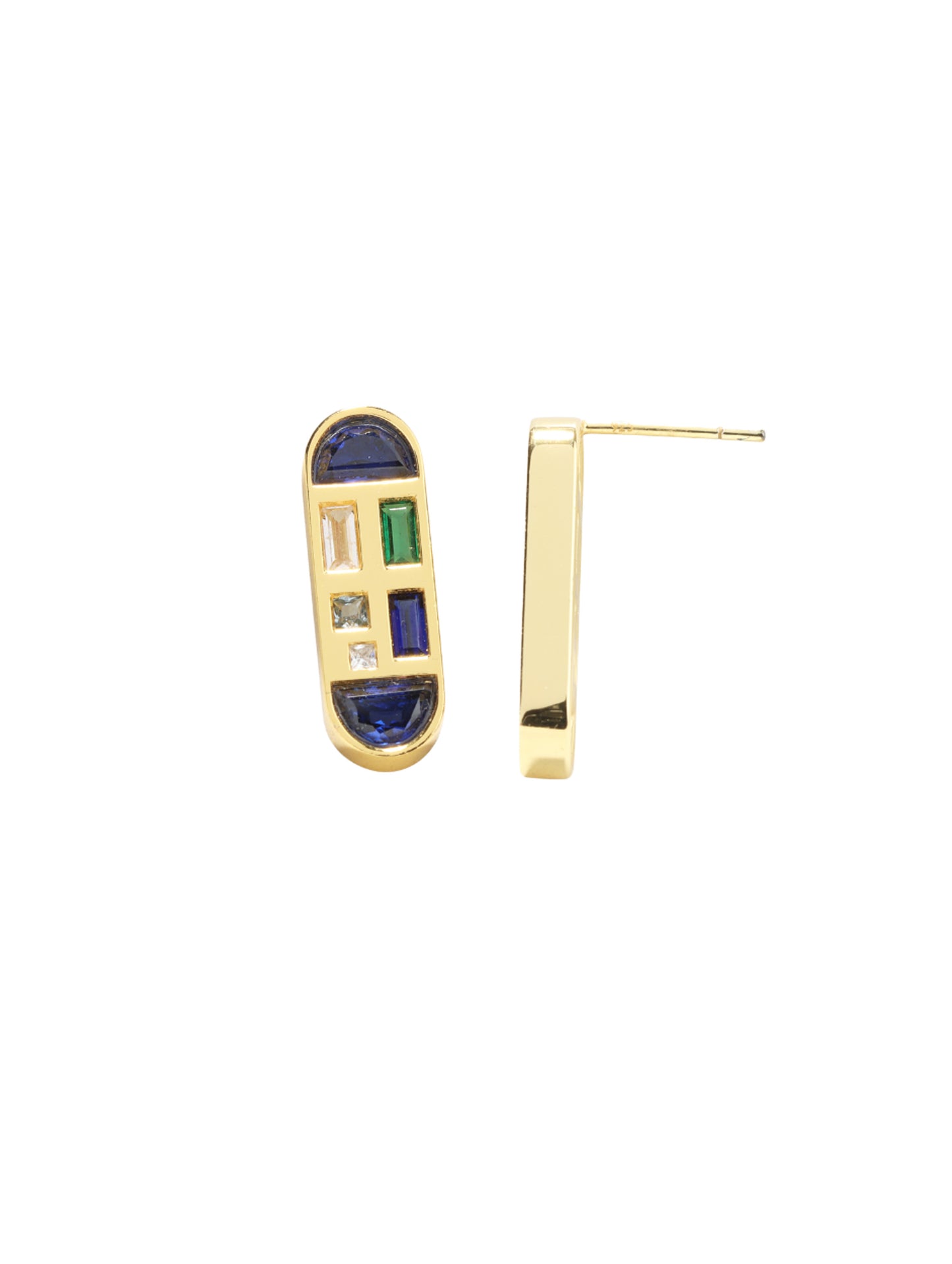 Artful Mind No. 1 — Blue Sapphire Earring - 18k Gold-Plated
