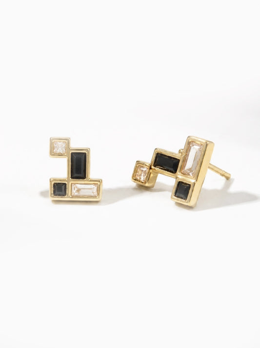 Gentle Mind No.3 — Black Onyx 18k Gold-plated Earring (Pair)