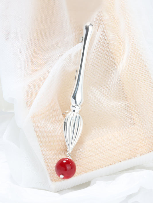 Atelier Brush No.3 - Coral Brooch