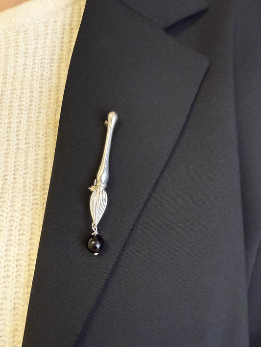 Atelier Brush No.2 - Black Onyx Brooch