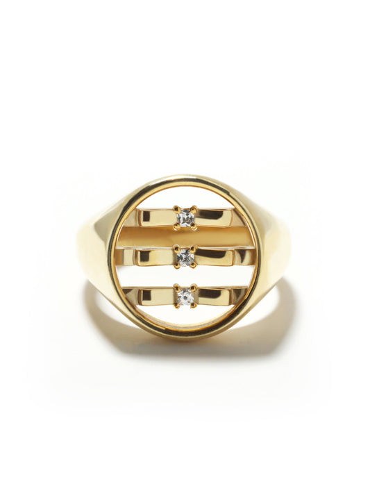 Still Ribbon Mind No. 3 — White Diamond Solid Gold Ring