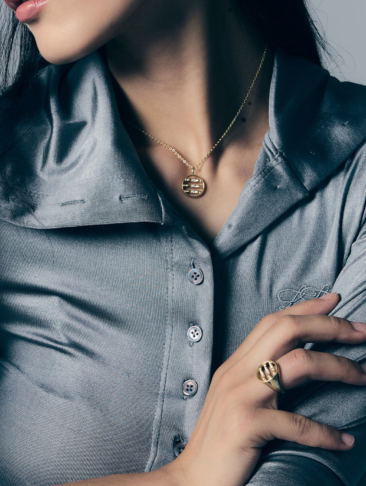 Still Ribbon Mind No. 3 — White Diamond Solid Gold Ring