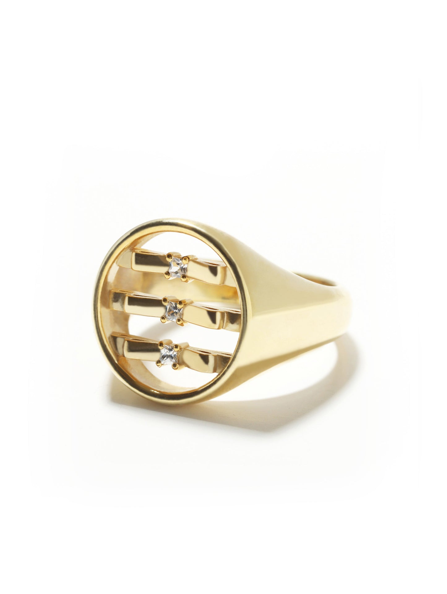 Still Ribbon Mind No. 3 — White Diamond Solid Gold Ring
