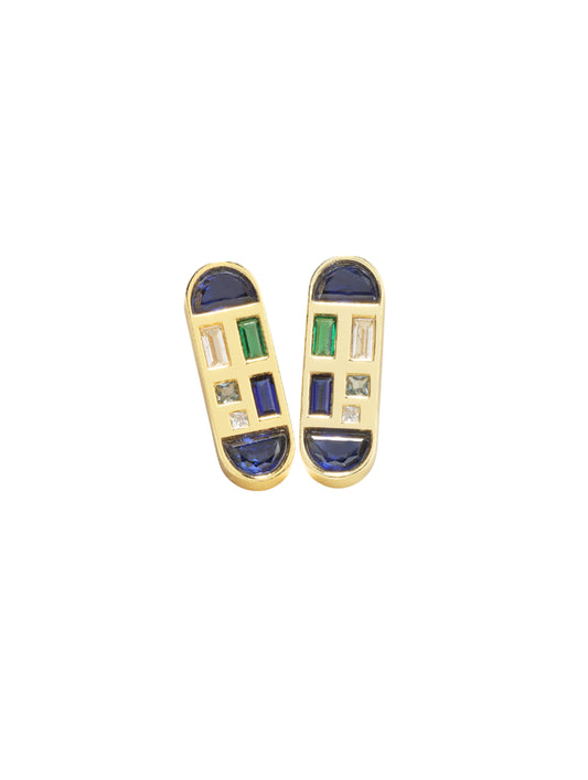 Artful Mind No. 1 — Blue Sapphire Earring - 18k Gold-Plated
